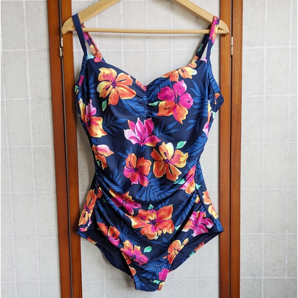 Lands' End Women's UPF 50 Full Coverage Tummy Control One Piece Swimsuit…